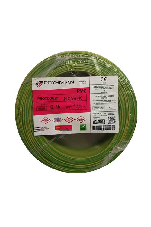 Prysmian 0,75mm Sarı Yeşil Nyaf Çok Telli Topraklama - Kablo H05V-K - 1