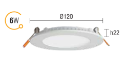 Tio 6W 6500K IP40 Led Panel Spot Armatür - 210496 - 2